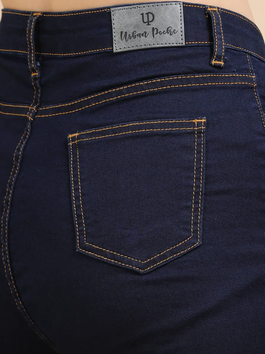 High Waist Skinny Fit Stretch Jeans-Indigo view 7