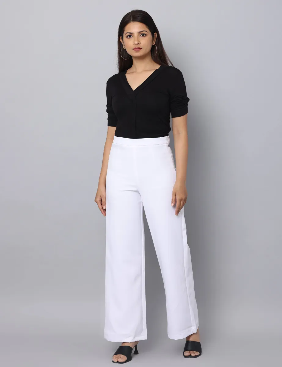 4 Way Stretch High-waist trousers-White
