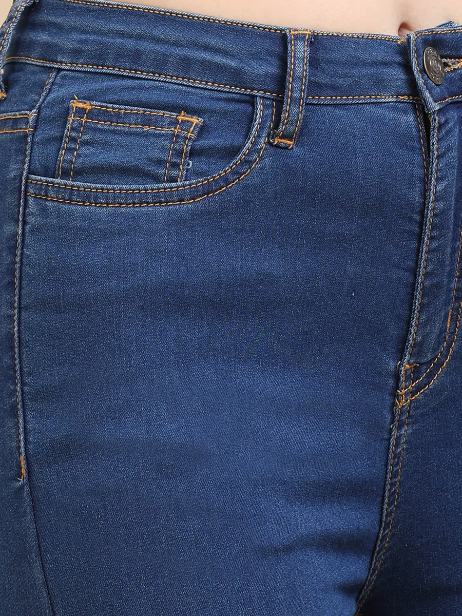 High Waist Skinny Fit Stretch Jeans-Mid Blue view 6