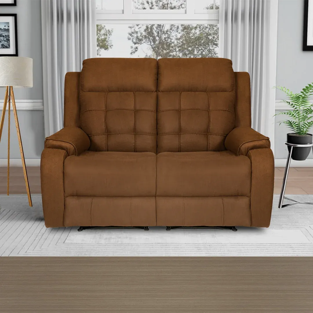 Hugo 2 Seater Recliner in Brown Color